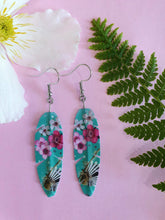 Load image into Gallery viewer, Art by Judi Lapsley Miller Feather Earrings -Pīwakawaka