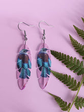 Load image into Gallery viewer, Art by Judi Lapsley Miller Feather Earrings -Tūī