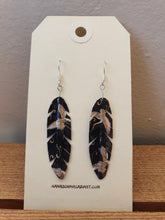 Load image into Gallery viewer, Washi Feather Style Earrings © - Black with White Cranes