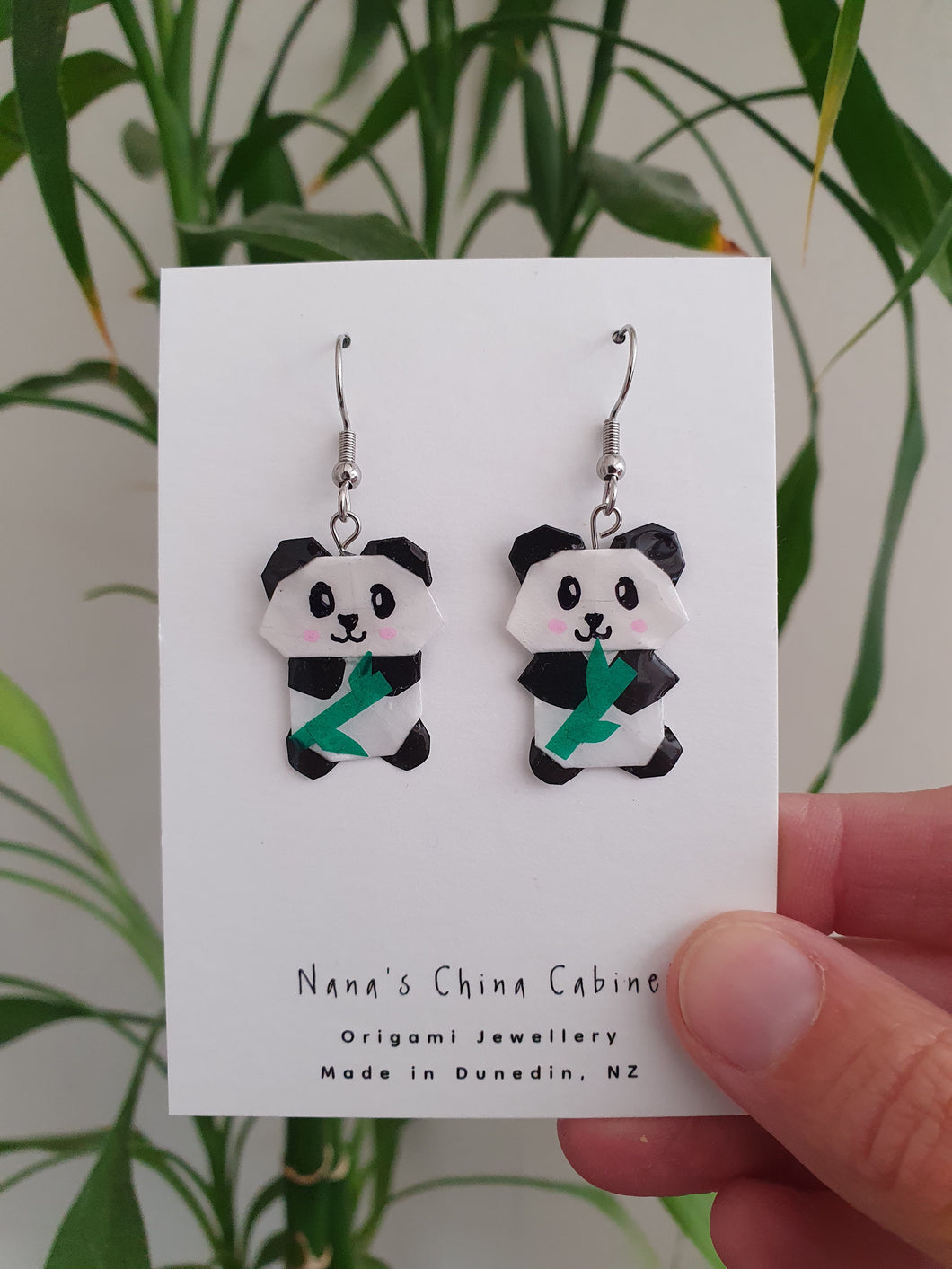 Origami Panda Earrings