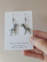 Load image into Gallery viewer, Origami Zebra Earrings
