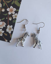 Load image into Gallery viewer, Origami Zebra Earrings
